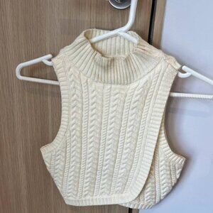 Cream Knitted Crop Top - Small